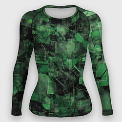 Рашгард женский Высокотехнологичный камуфляж, цвет: 3D-принт