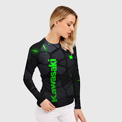 Рашгард женский Kawasaki - плиты с эффектом свечения, цвет: 3D-принт — фото 2