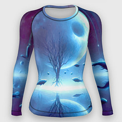 Рашгард женский Луна и рыбы - нейроарт фантазия, цвет: 3D-принт