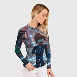 Рашгард женский Roblox испуганный человечек, цвет: 3D-принт — фото 2