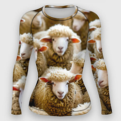 Рашгард женский Стадо овец, цвет: 3D-принт