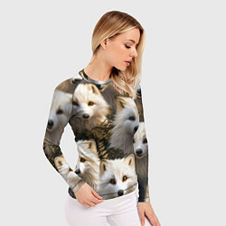 Рашгард женский Песцы, цвет: 3D-принт — фото 2