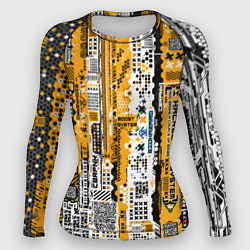 Женский рашгард Cyberpunk pattern yellow