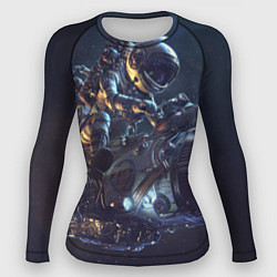 Рашгард женский Космонавт - ракета, цвет: 3D-принт