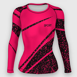 Женский рашгард Sport розовый с чёрным в крапинку