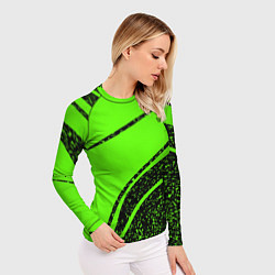 Рашгард женский Sport зелёный с чёрным в крапинку, цвет: 3D-принт — фото 2
