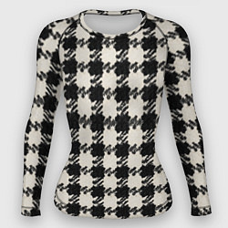 Рашгард женский Черно белая гусиная лапка, цвет: 3D-принт