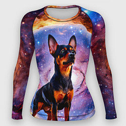Рашгард женский Пинчер в космосе, цвет: 3D-принт