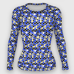Рашгард женский Киберпанк шестиугольники синие, цвет: 3D-принт