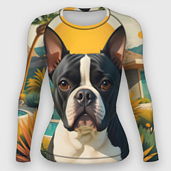 Рашгард женский Бульдог и лето, цвет: 3D-принт