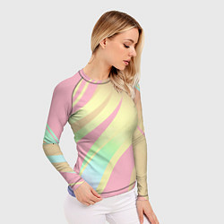 Рашгард женский Нежный розовый абстрактный, цвет: 3D-принт — фото 2