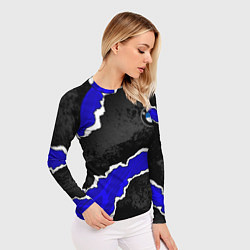 Рашгард женский BMW - синие разрывы, цвет: 3D-принт — фото 2