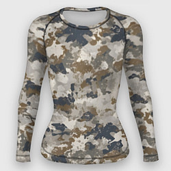 Рашгард женский Светлый камуфляж, цвет: 3D-принт