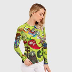 Рашгард женский Растения против зомби с героями, цвет: 3D-принт — фото 2