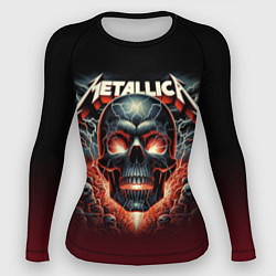 Рашгард женский Metallica - fire skull, цвет: 3D-принт