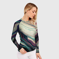 Рашгард женский Абстракция тёмные краски с текстурой, цвет: 3D-принт — фото 2