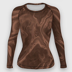 Рашгард женский Коричневый абстракция в точку, цвет: 3D-принт