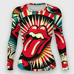 Рашгард женский Logo of the Rolling Stones - pop art, цвет: 3D-принт