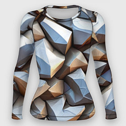 Рашгард женский Каменно металлическая абстракция, цвет: 3D-принт