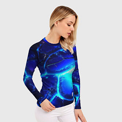 Рашгард женский Синие плиты лед, цвет: 3D-принт — фото 2