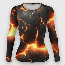 Рашгард женский Лава и разлом плит, цвет: 3D-принт