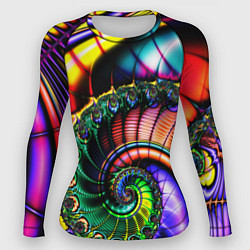 Рашгард женский Фрактальный узор неоновый, цвет: 3D-принт
