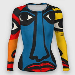 Рашгард женский Арт с лицами, цвет: 3D-принт