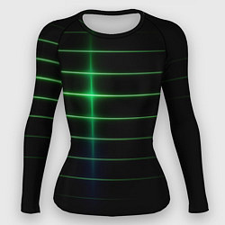 Рашгард женский The line is green and black, цвет: 3D-принт