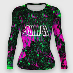 Рашгард женский Sum 41 неоновые краски, цвет: 3D-принт