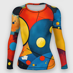 Рашгард женский Динамичный красочный паттерн, цвет: 3D-принт