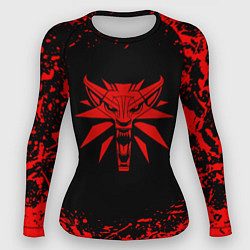 Рашгард женский Ведьмак красные краски, цвет: 3D-принт