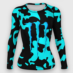 Рашгард женский Monster energy камуфляж голубой, цвет: 3D-принт
