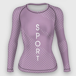 Рашгард женский Sport сиреневый, цвет: 3D-принт