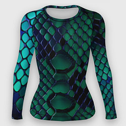 Рашгард женский Бирюзовая змеиная кожа, цвет: 3D-принт