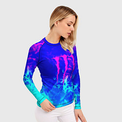 Рашгард женский Monster energy дым неоновый, цвет: 3D-принт — фото 2