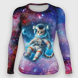 Рашгард женский The cat is a brave cosmonaut - ai art, цвет: 3D-принт