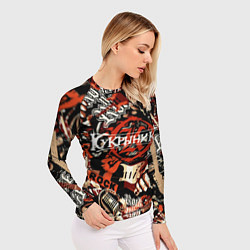 Рашгард женский Кукрыниксы на фоне электрогитар, цвет: 3D-принт — фото 2