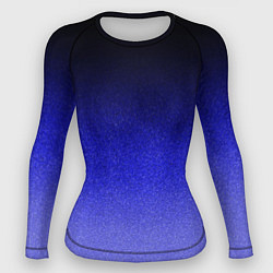 Рашгард женский Градиент индиго из чёрно в синий текстура крошка, цвет: 3D-принт