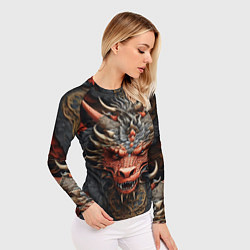 Рашгард женский Дракон в стиле ирезуми с узорами, цвет: 3D-принт — фото 2