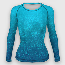 Рашгард женский Лазурный голубой текстурный градиент, цвет: 3D-принт