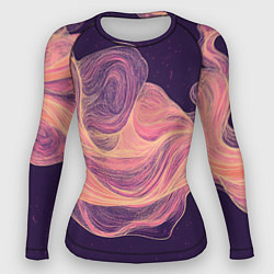 Женский рашгард Бежевые волны текстура