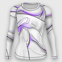 Женский рашгард Черные и фиолетовые линии на белом