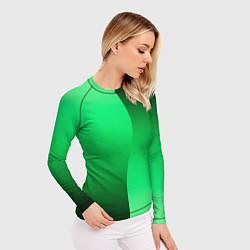 Рашгард женский Чёрно-зелёный градиент пополам, цвет: 3D-принт — фото 2