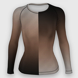 Рашгард женский Чёрно-коричневый текстурный градиент пополам, цвет: 3D-принт
