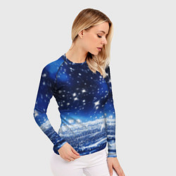 Рашгард женский Космический синий абстрактный фон - текстура, цвет: 3D-принт — фото 2