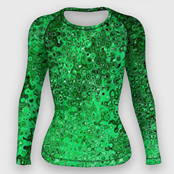 Рашгард женский Зелёный малахит абстрактная текстура, цвет: 3D-принт