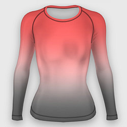 Рашгард женский Бледный красно-серый градиент, цвет: 3D-принт