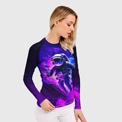 Рашгард женский Космонавт в неоновых облаках, цвет: 3D-принт — фото 2
