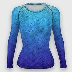 Рашгард женский Сине-голубой градиент текстура, цвет: 3D-принт