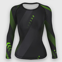 Рашгард женский Color black green, цвет: 3D-принт